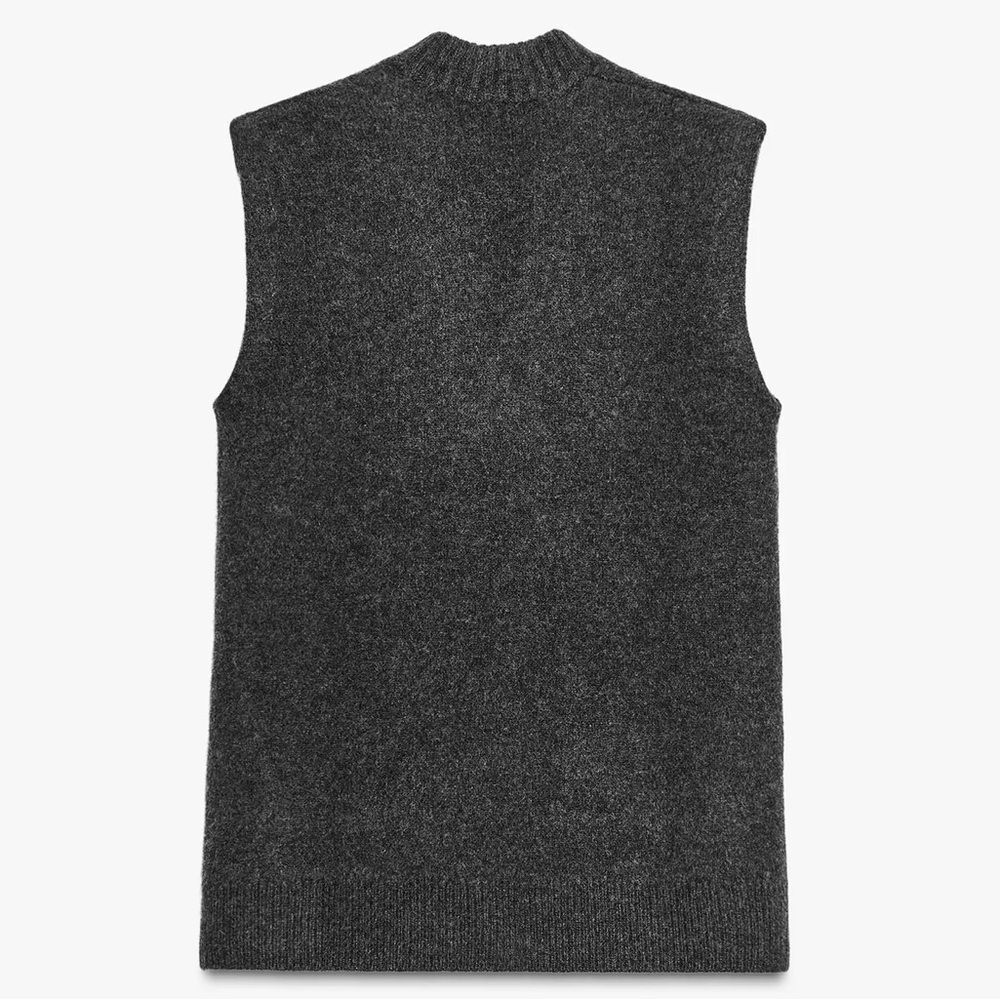 ZARA LONG WOOL BLEND VEST - Picture 5 of 6